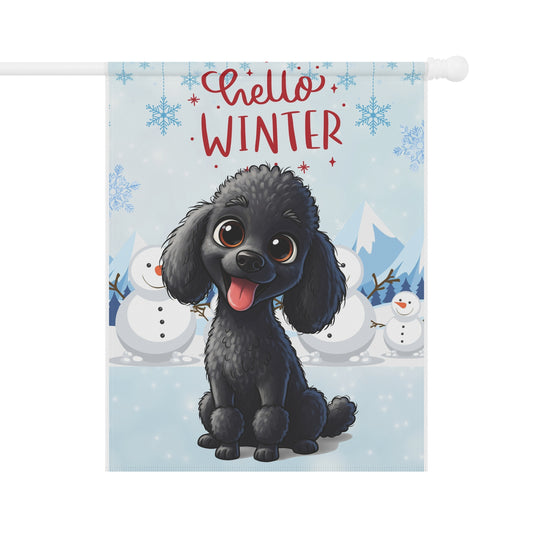 Poodle Hello Winter Garden Banner