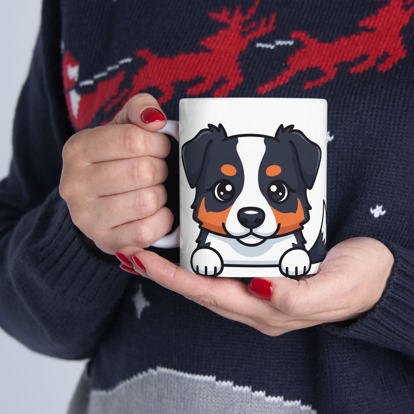 Australian Shepherd Peek-a-Boo Mug | Best Aussie Daddy Gift