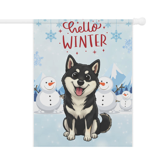 Shiba Hello Winter Garden Banner