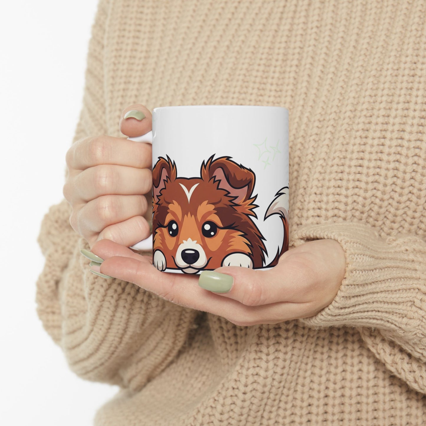 Sheltie Peek-a-Boo Mug | Best Sheltie Daddy Gift