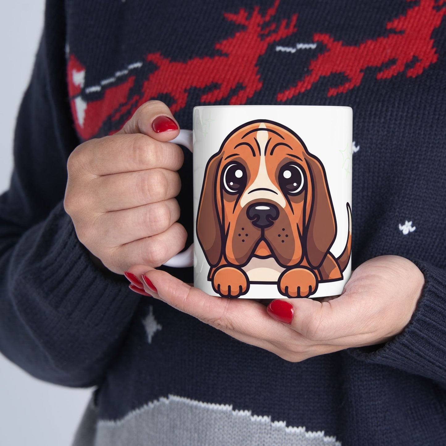 Bloodhound Peek-a-Boo Mug | Best Bloodhound Mama Gift