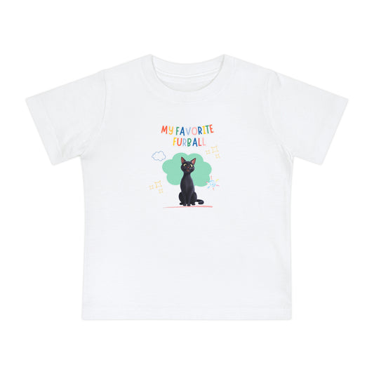 Short hair black cat Favorite Furball Baby Tee