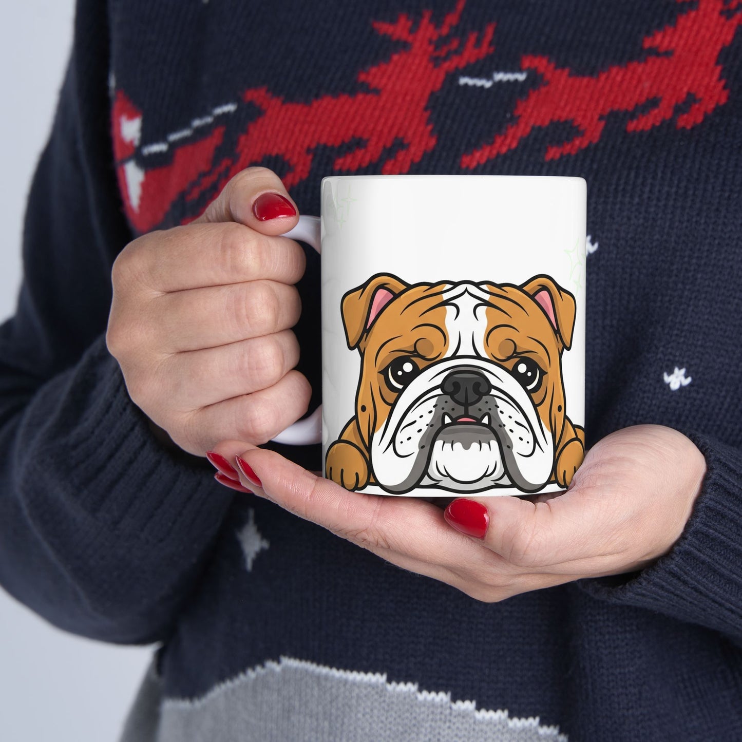 Bulldog Peek-a-Boo Mug | Best Bulldog Mama Gift