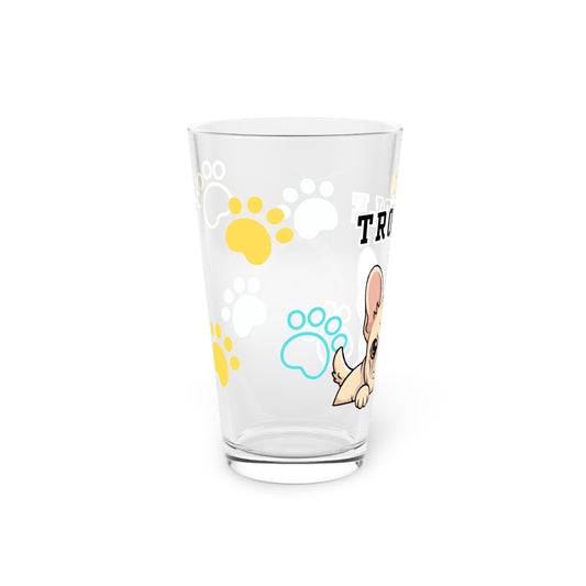 Frenchie Tiny Trouble Pint Glass