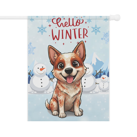 Heeler Hello Winter Garden Banner