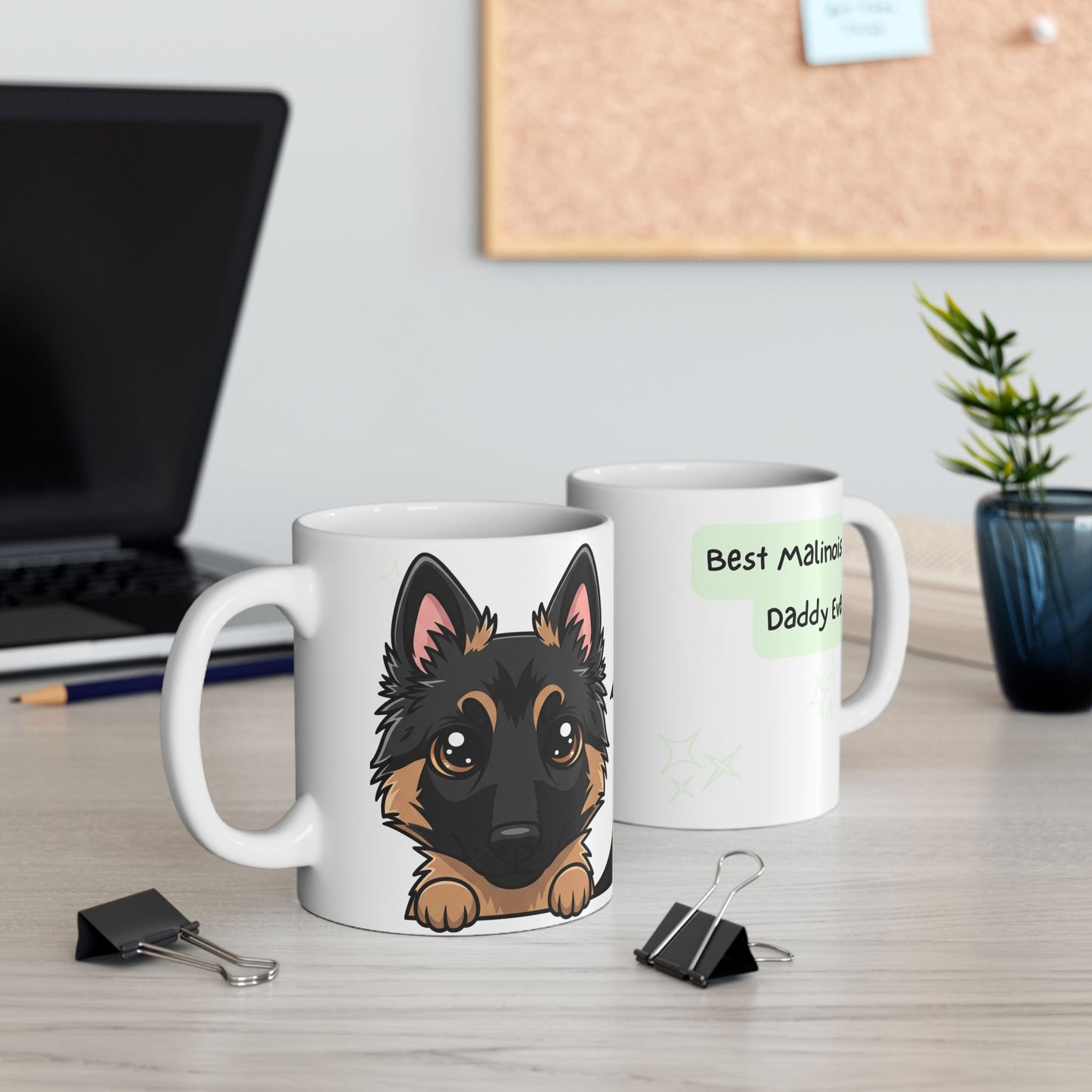 Belgian Shepherd Peek-a-Boo Mug | Best Malinois Daddy Gift