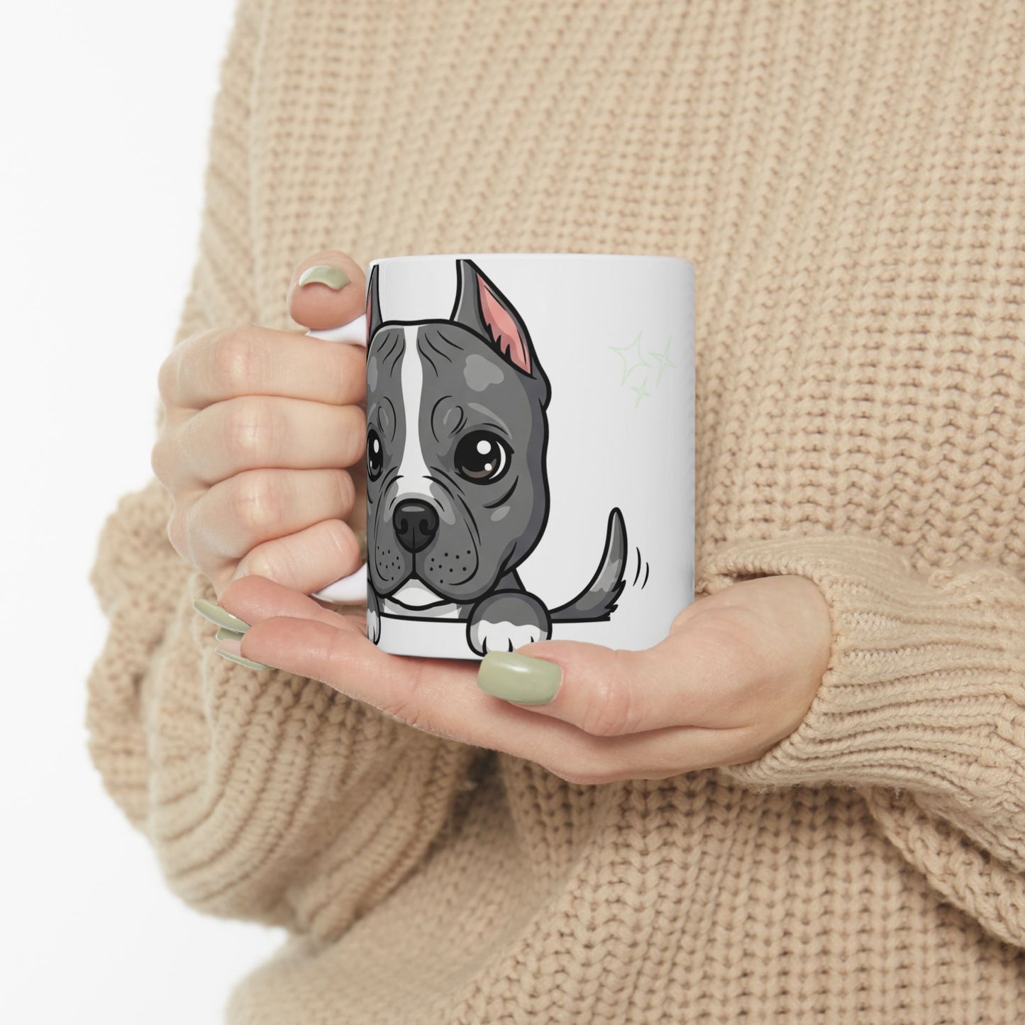 Pitbull Peek-a-Boo Mug | Best Pitbull Daddy Gift