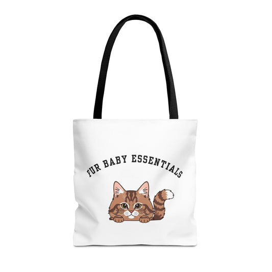 Long hair brown tabby cat FurBaby Tote Bag