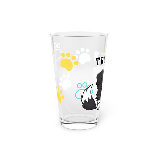 Border Collie Tiny Trouble Pint Glass