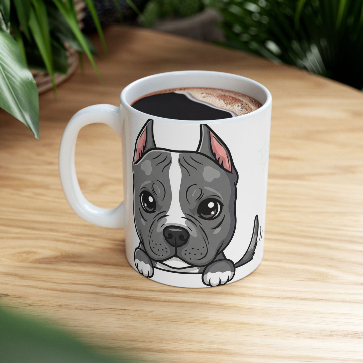 Pitbull Peek-a-Boo Mug | Best Pitbull Daddy Gift