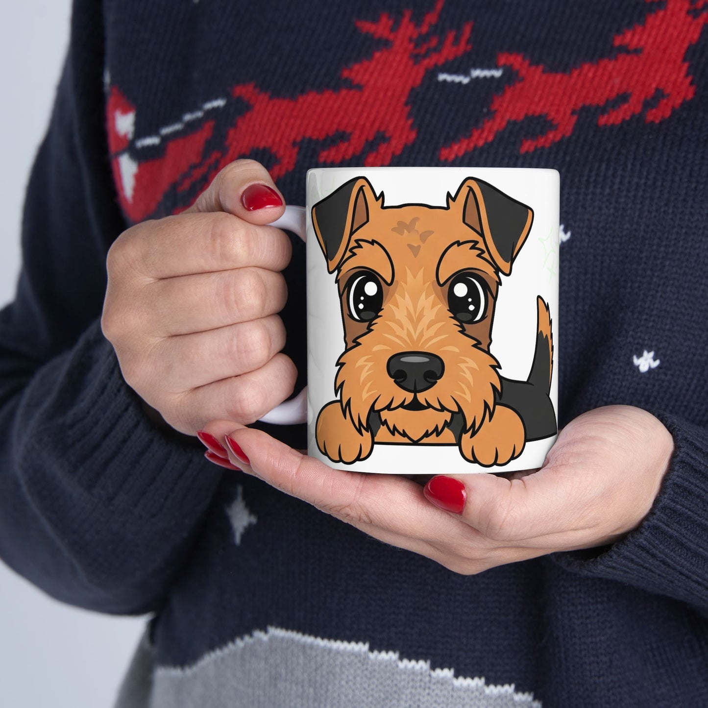 Welsh Terrier Peek-a-Boo Mug | Best Welshie Mama Gift