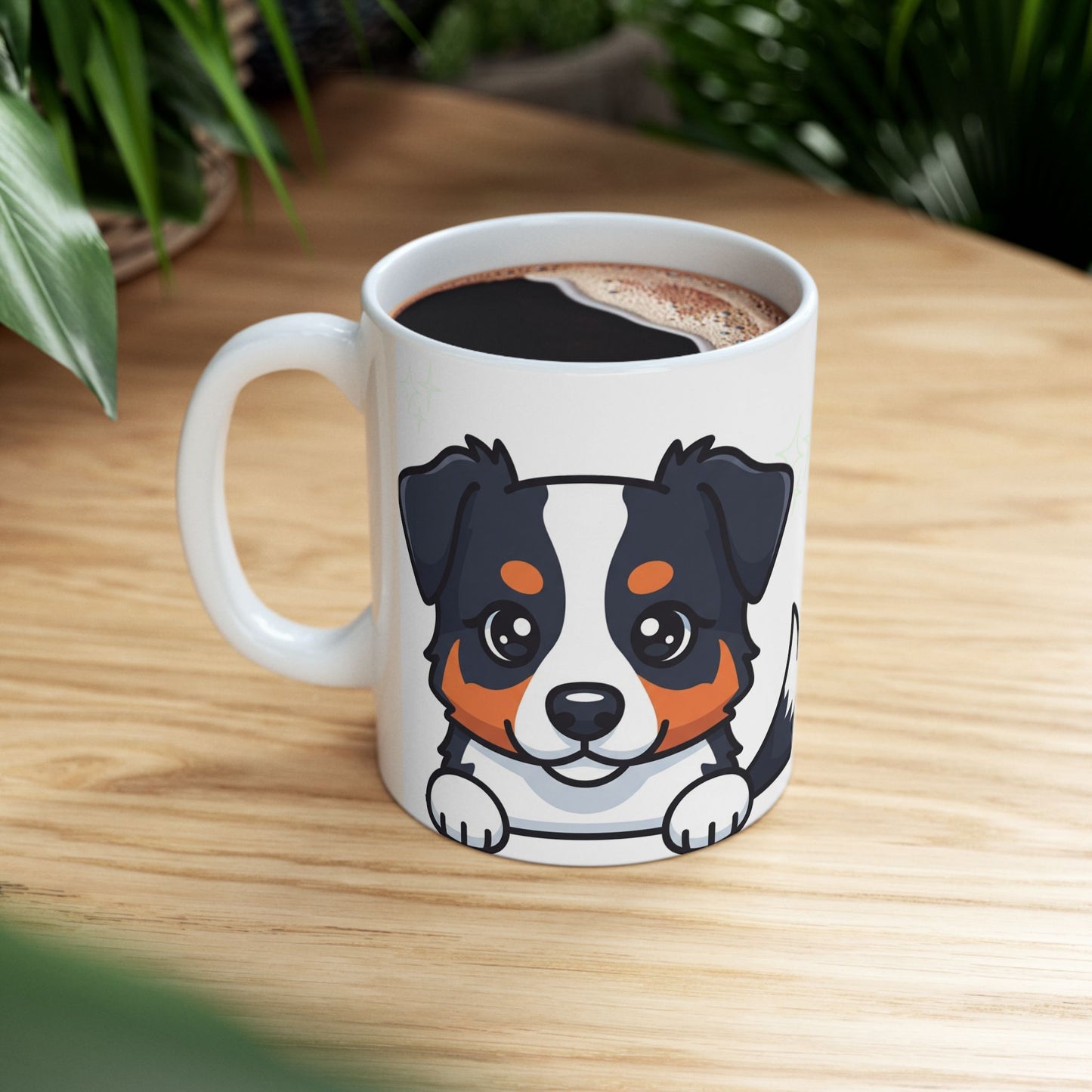 Australian Shepherd Peek-a-Boo Mug | Best Aussie Daddy Gift