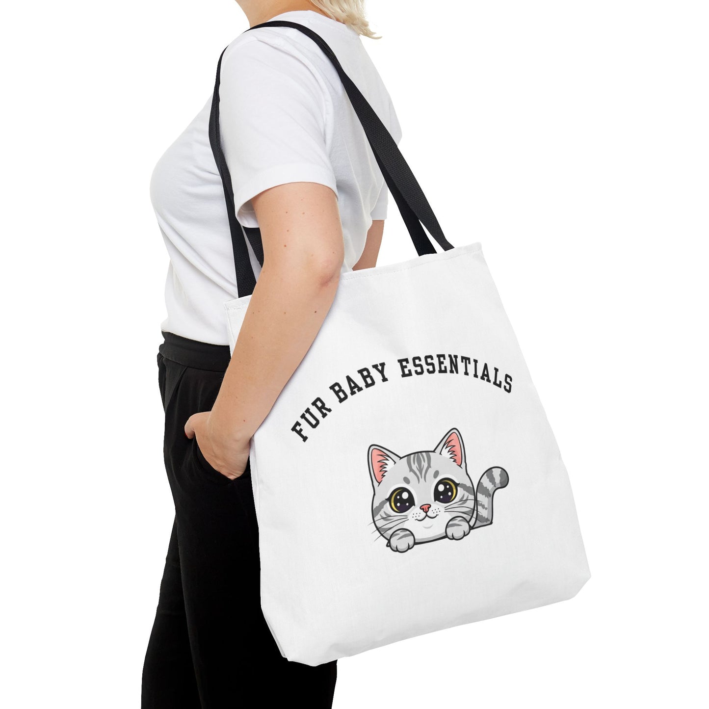 Short hair silver tabby cat FurBaby Tote Bag