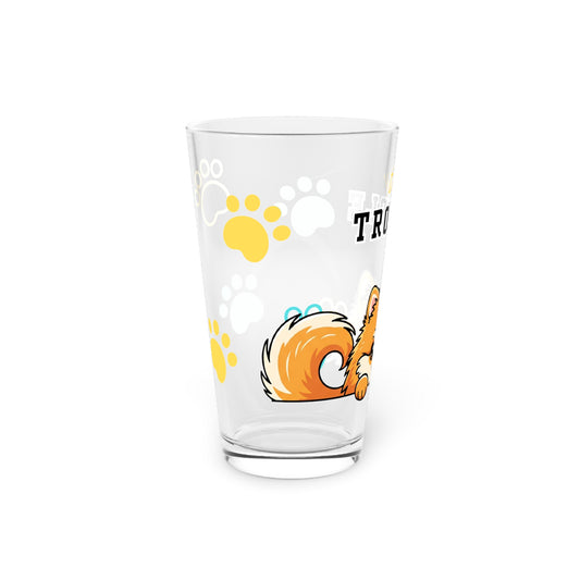 Pomeranian Tiny Trouble Pint Glass
