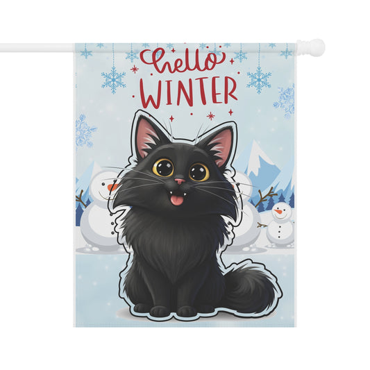 Norwegian Forest Hello Winter Garden Banner