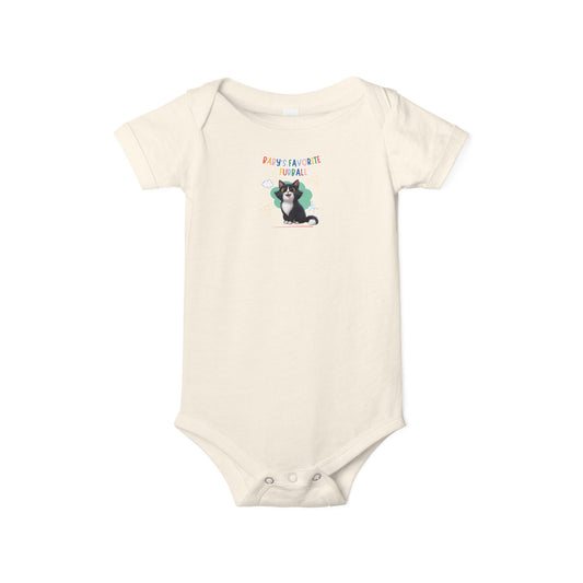 Long hair tuxedo cat Favorite Furball Onesie