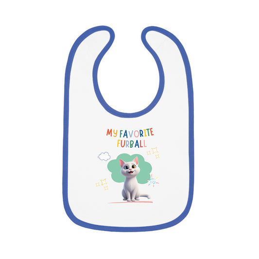 Shorthair White Cat Favorite Furball Baby Bib