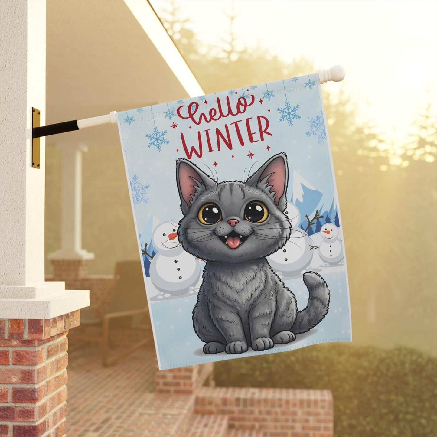 Selkirk Rex Hello Winter Garden Banner
