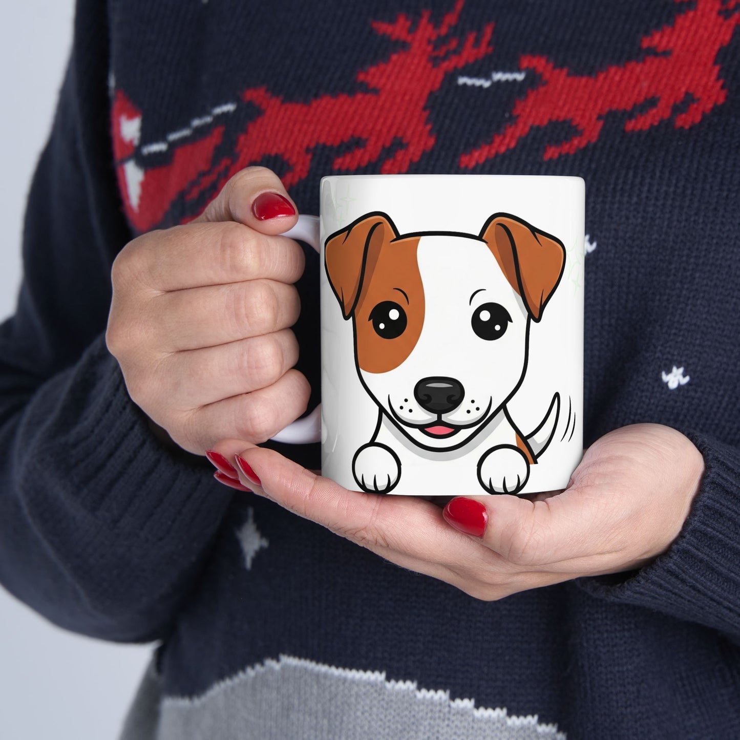 Jack Russell Terrier Peek-a-Boo Mug | Best Jack Russell Daddy