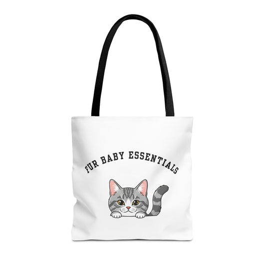 Short hair bi-color gray cat FurBaby Tote Bag
