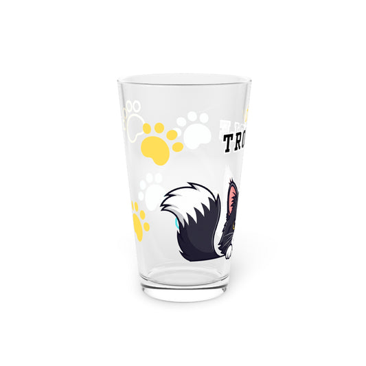 Long hair tuxedo cat Tiny Trouble Pint Glass