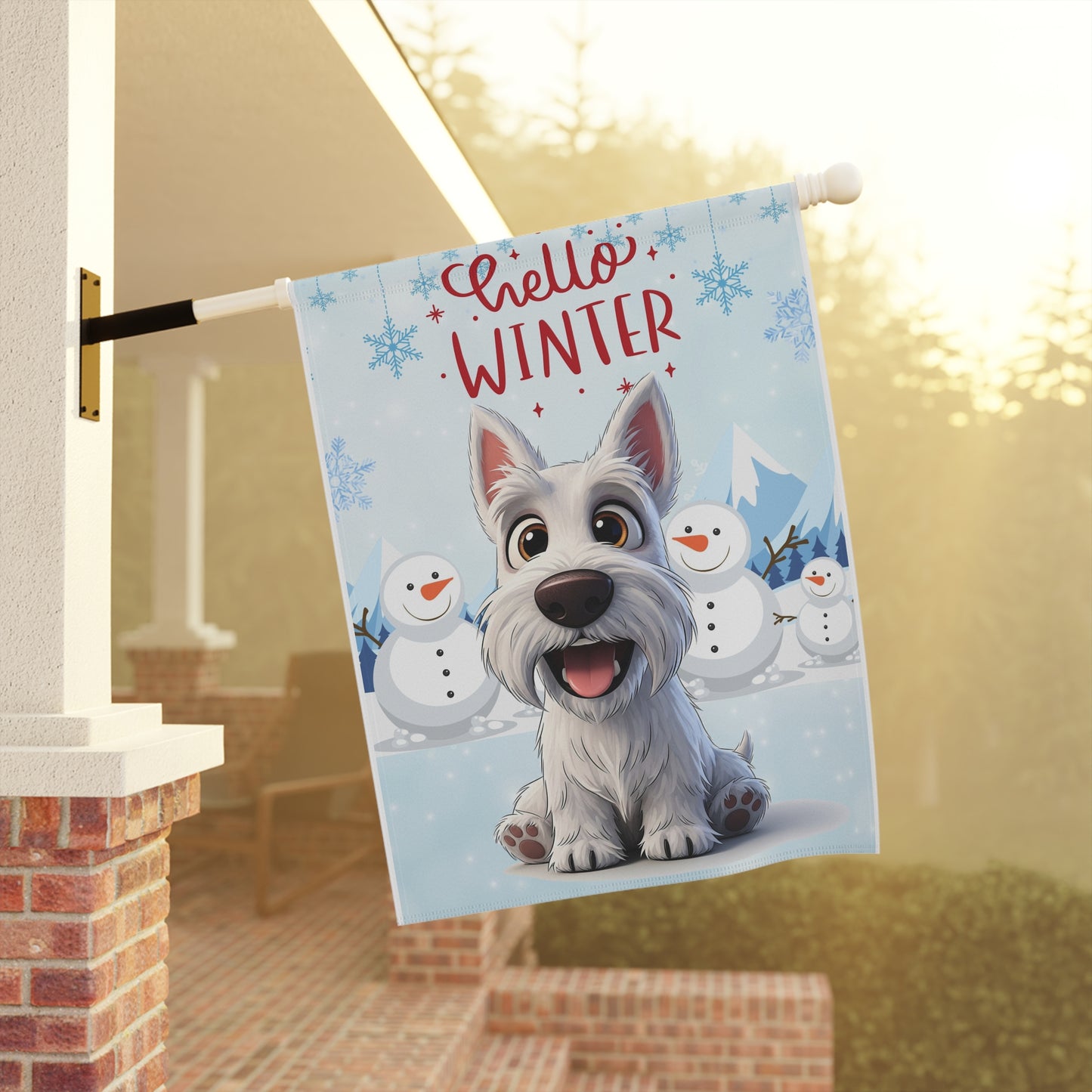 Scottie Hello Winter Garden Banner