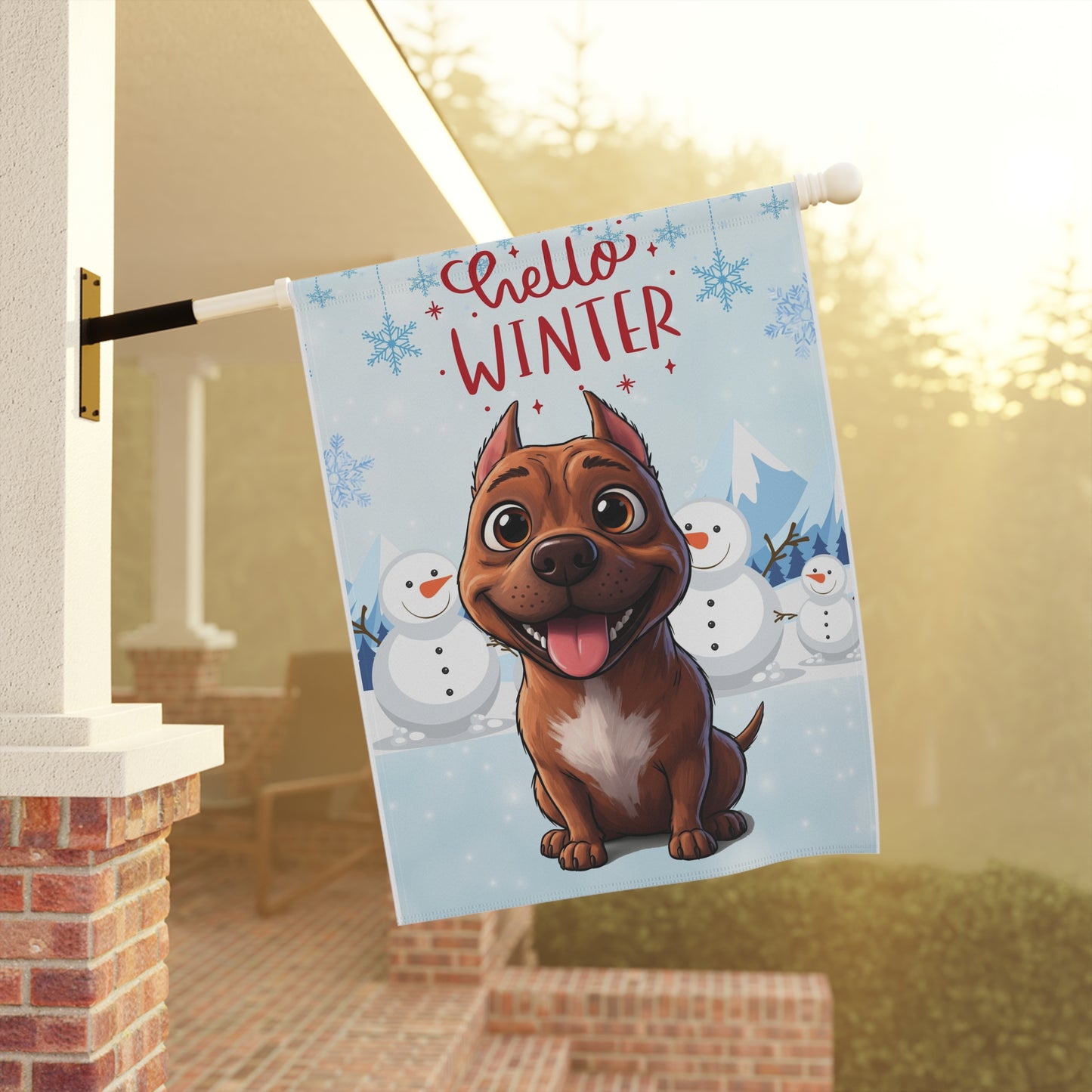 Pitbull Hello Winter Garden Banner