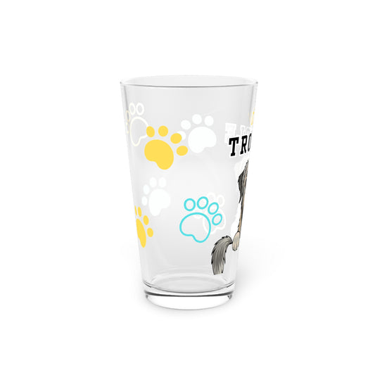 Irish Wolfhound Tiny Trouble Pint Glass
