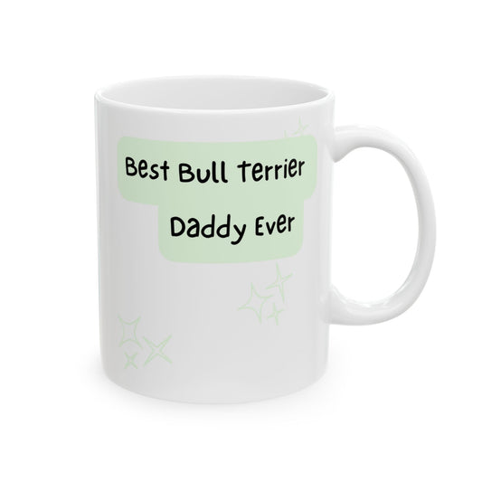 Bull Terrier Peek-a-Boo Mug | Best Bull Terrier Daddy Gift