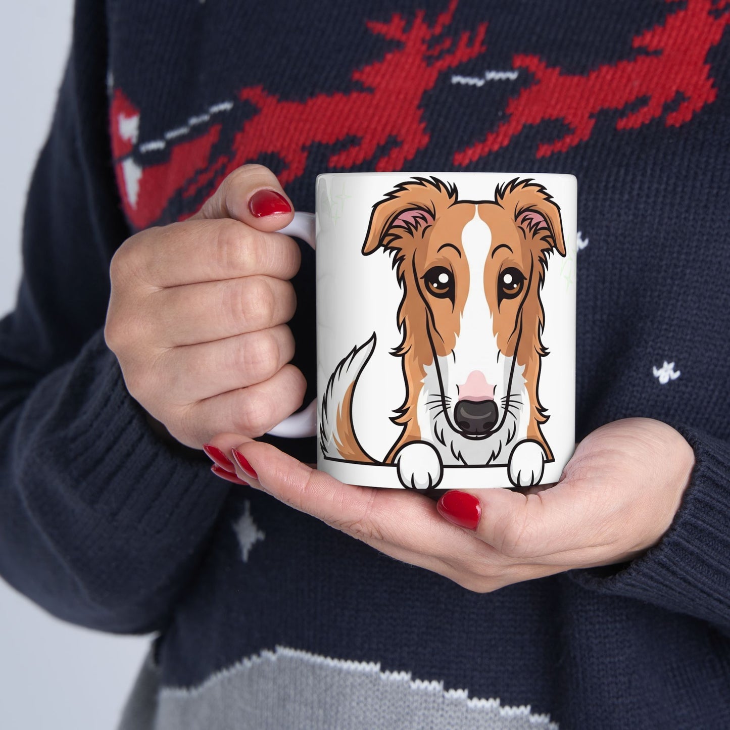 Borzoi Peek-a-Boo Mug | Best Borzoi Mama Gift
