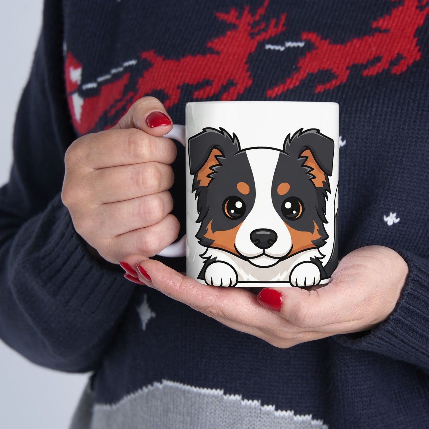 Border Collie Peek-a-Boo Mug | Best Border Collie Mama Gift