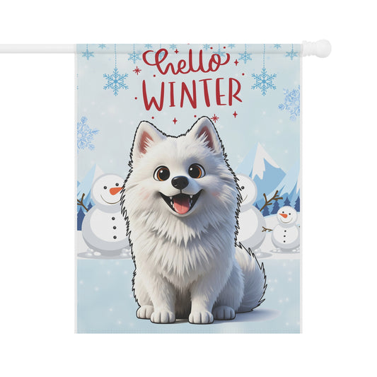 Samoyed Hello Winter Garden Banner