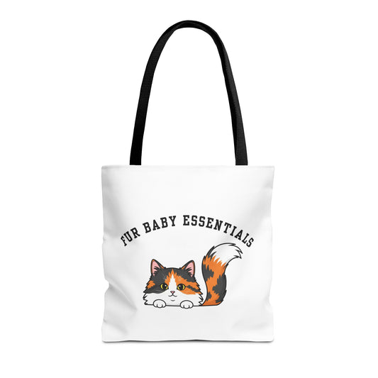 Long hair calico cat FurBaby Tote Bag