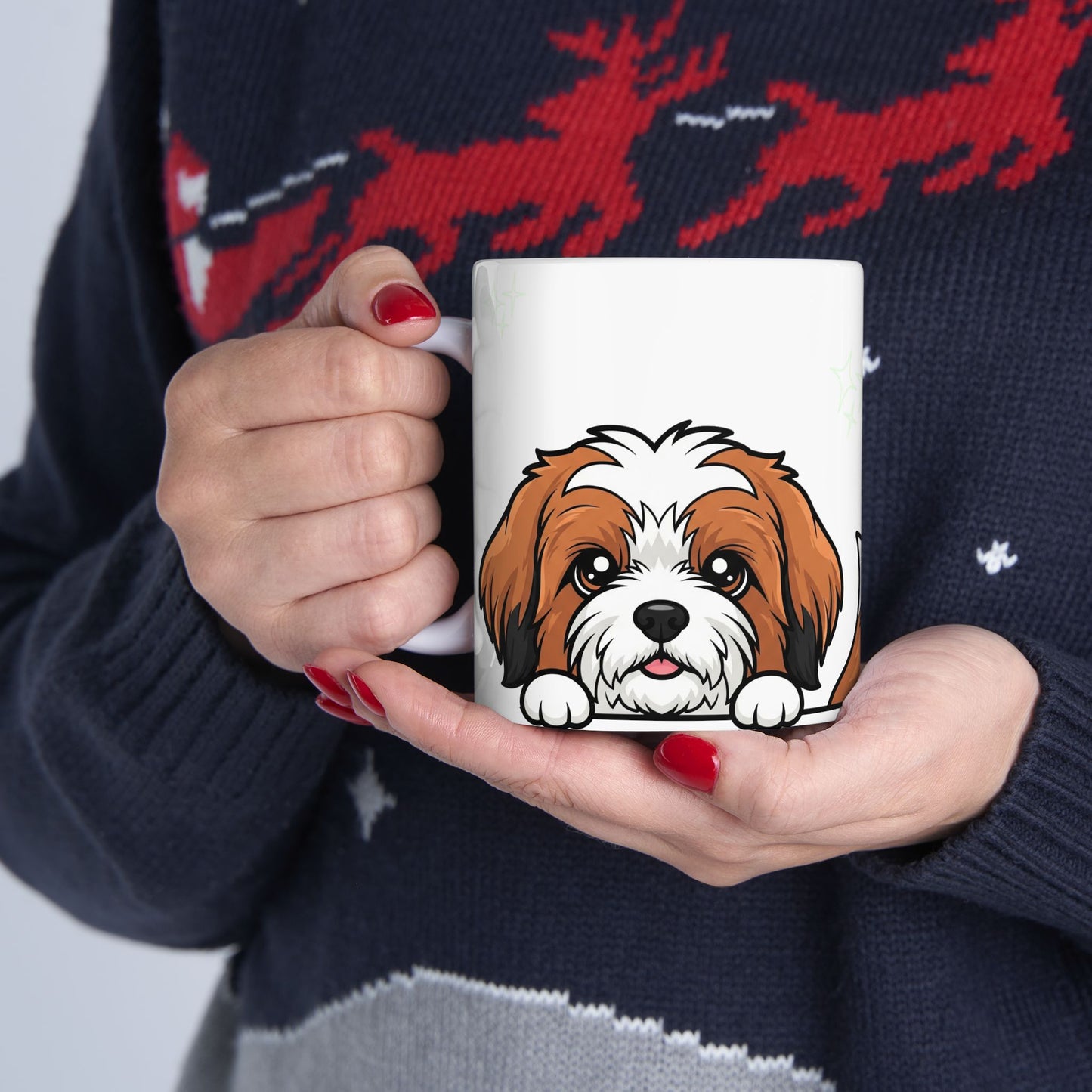 Tibetan Terrier Peek-a-Boo Mug | Best Tibetan Terrier Mama