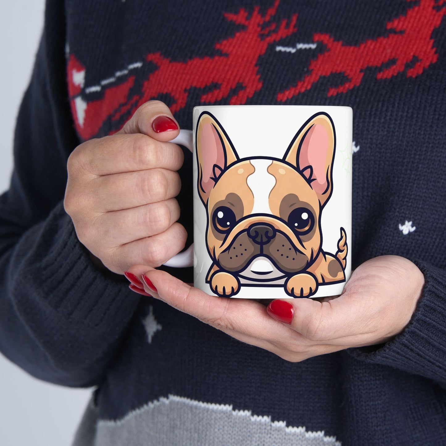 French Bulldog Peek-a-Boo Mug | Best Frenchie Mama Gift