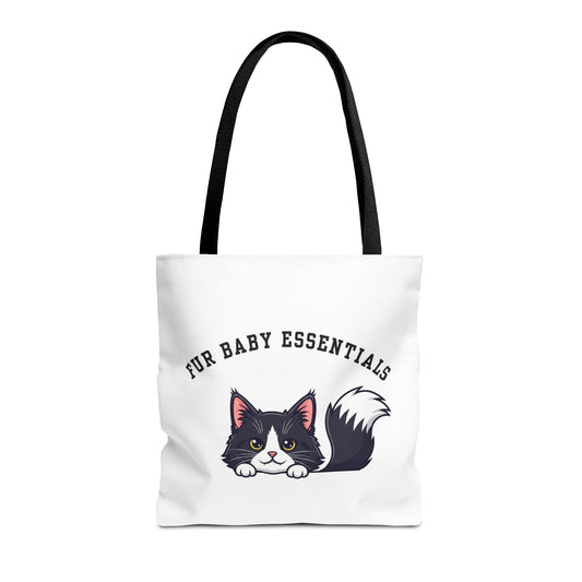 Long hair tuxedo cat FurBaby Tote Bag