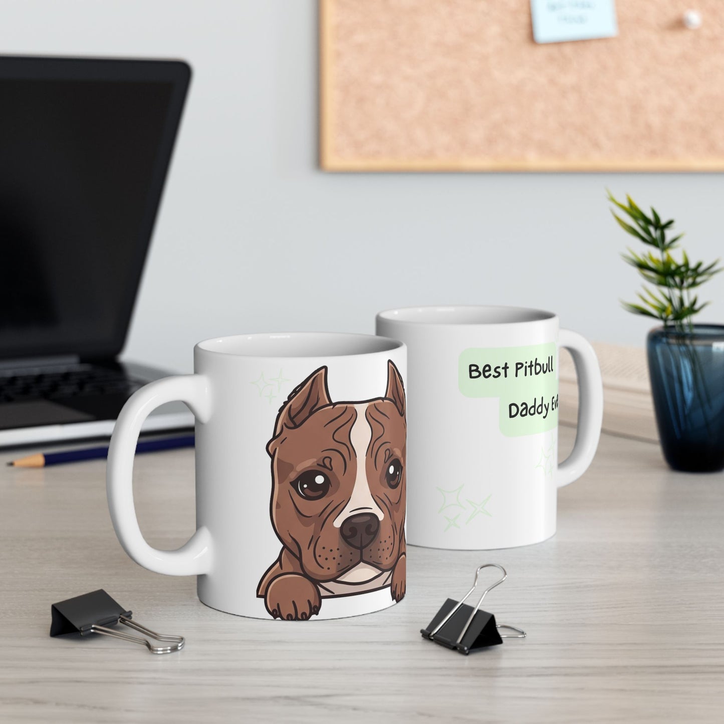 Pitbull Peek-a-Boo Mug | Best Pitbull Daddy Gift