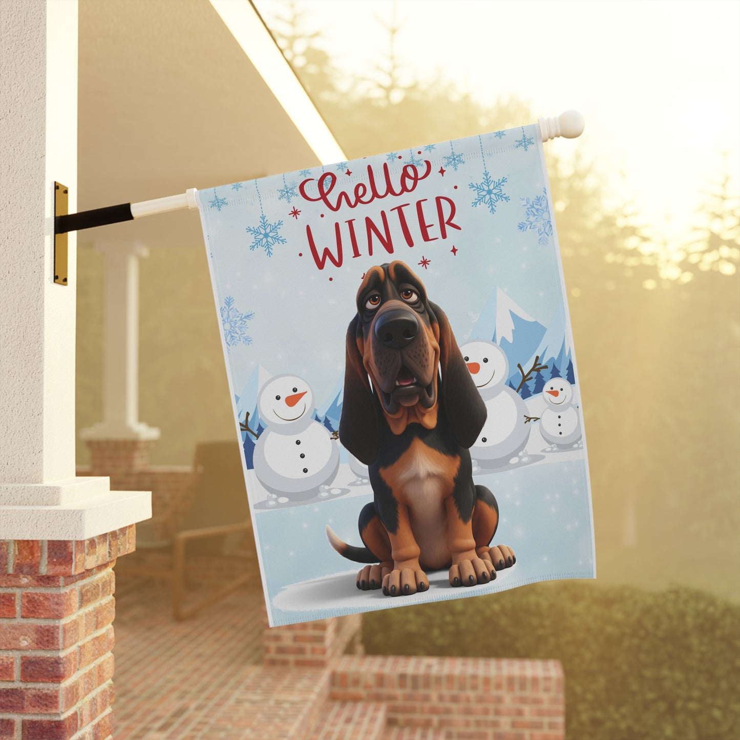 Bloodhound Hello Winter Garden Banner