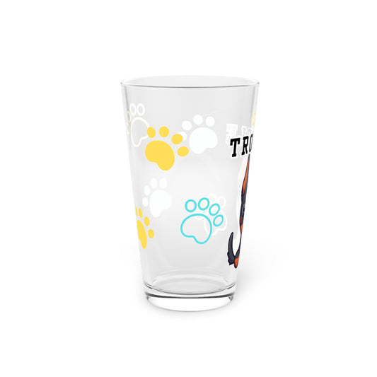 Doberman Tiny Trouble Pint Glass