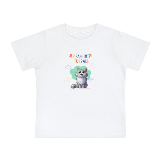 Long hair Silver Tabby Cat Favorite Furball Baby Tee