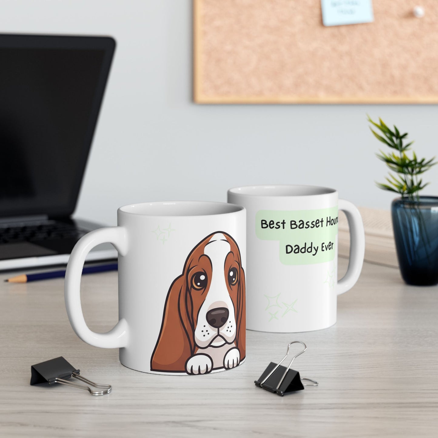 Bassethound Peek-a-Boo Mug | Best Bassethound Daddy