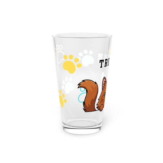 Long hair brown cat Tiny Trouble Pint Glass