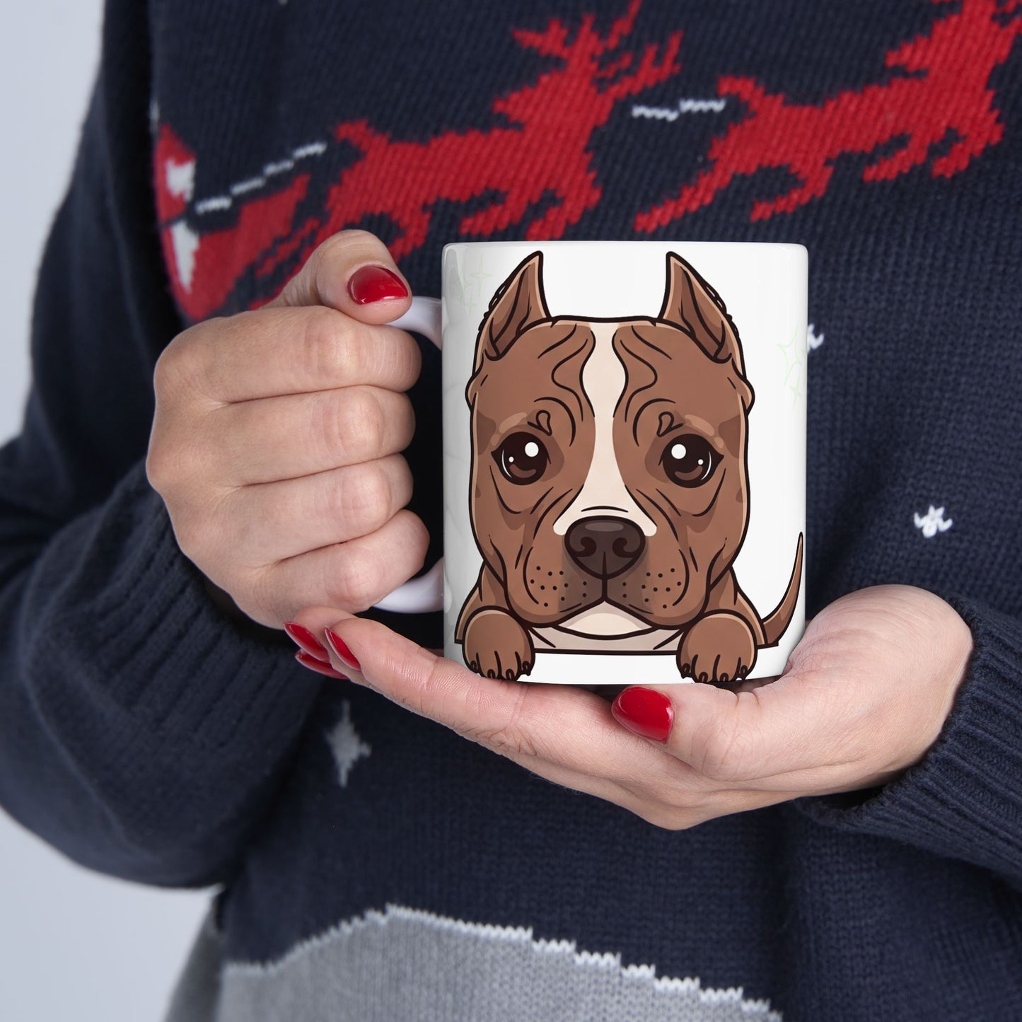 Pitbull Peek-a-Boo Mug | Best Pitbull Mama Gift