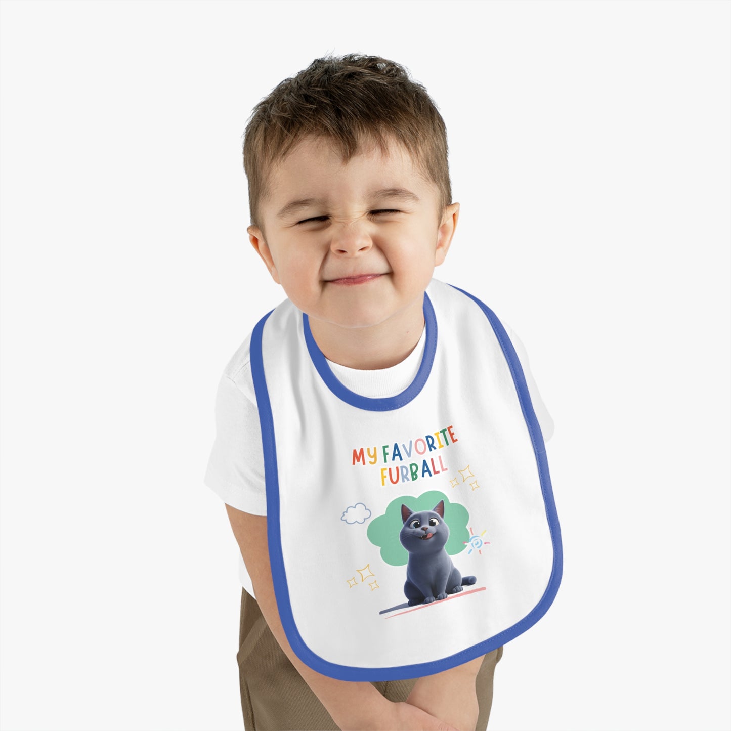 Shorthair Gray Cat Favorite Furball Baby Bib