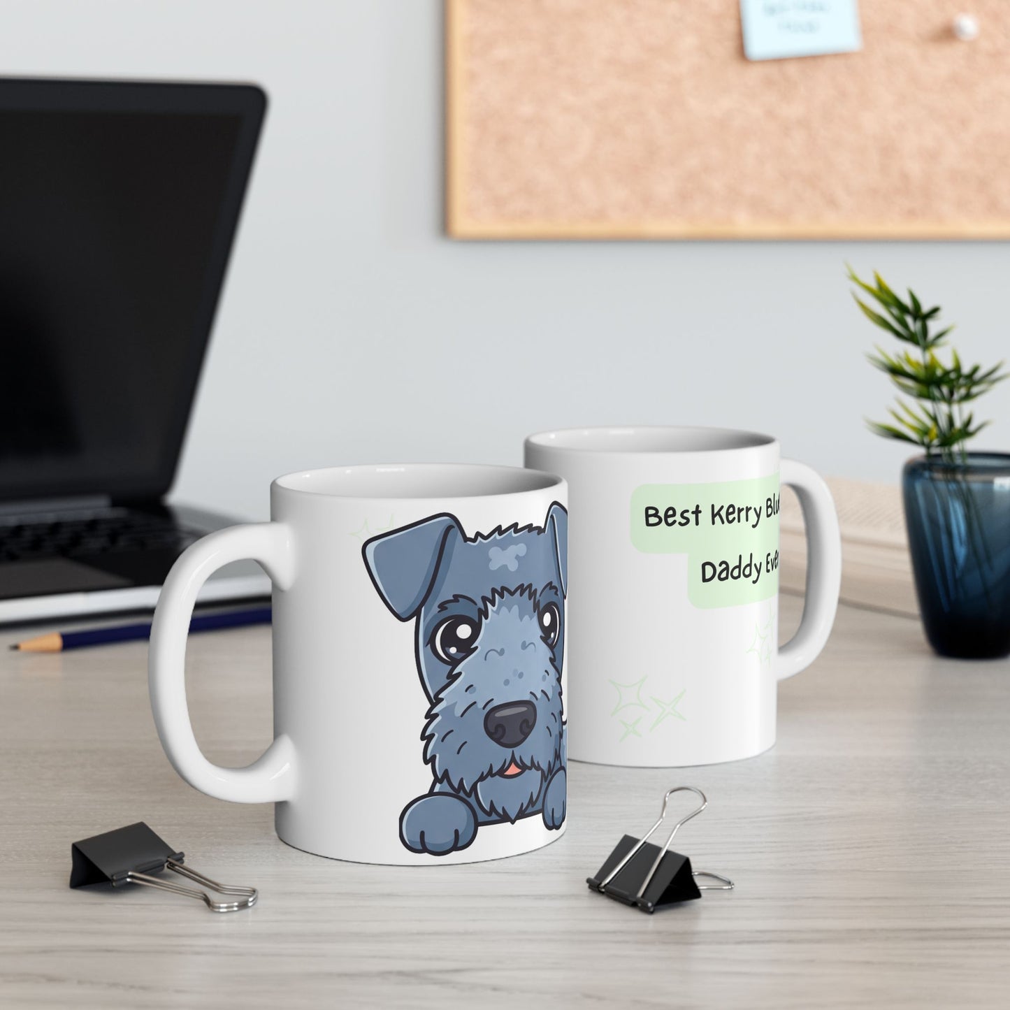 Kerry Blue Terrier Peek-a-Boo Mug | Best Kerry Blue Terrier Daddy Gift