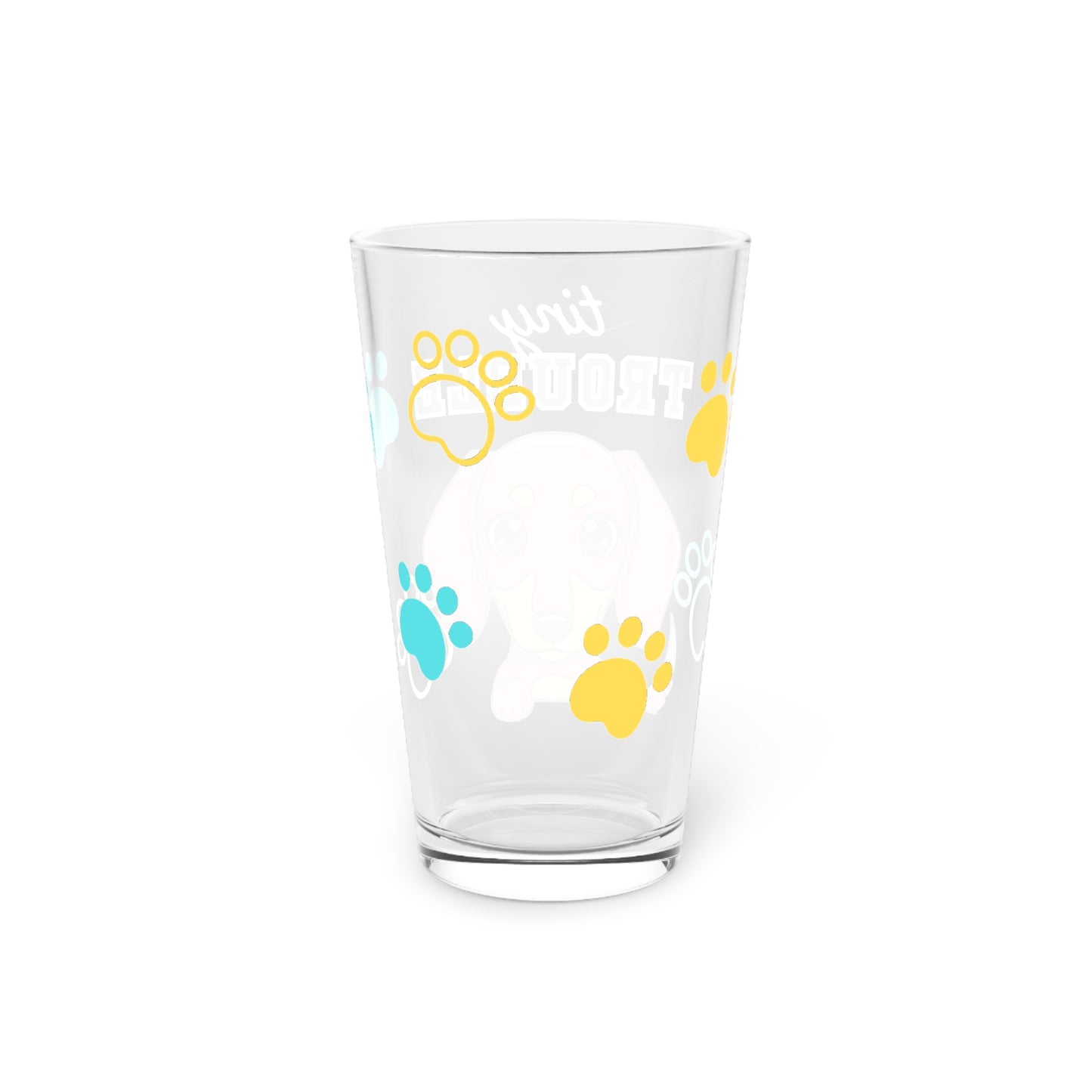 Dacshund Tiny Trouble Pint Glass