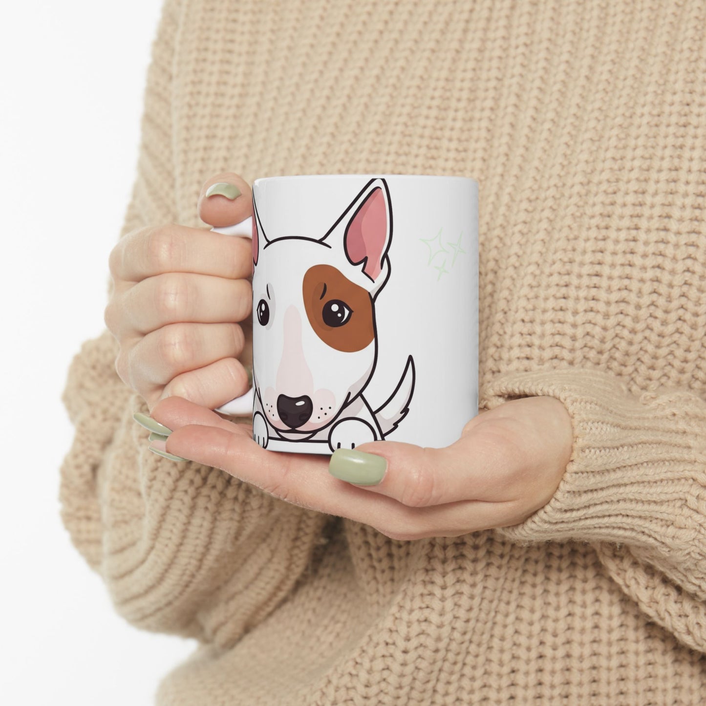 Bull Terrier Peek-a-Boo Mug | Best Bull Terrier Daddy Gift