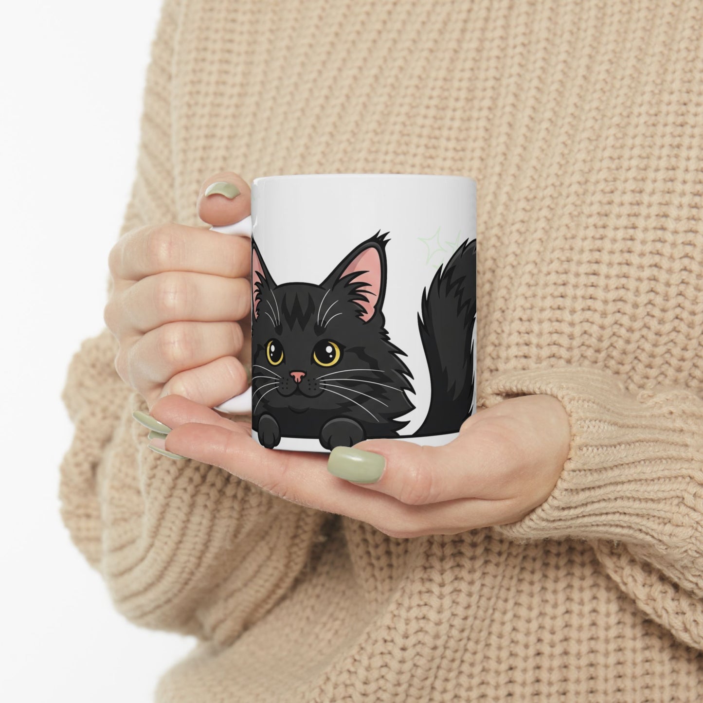 Norwegian Forest Cat Peek-a-Boo Mug | Best Norwegian Forest Mama Gift