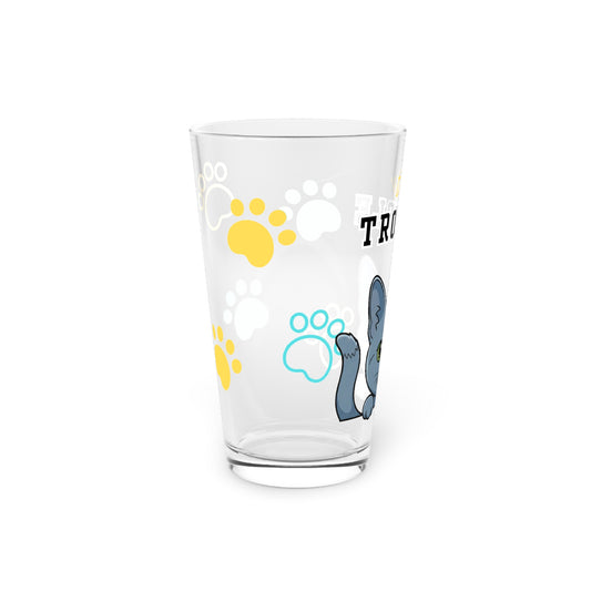 Short hair gray cat Tiny Trouble Pint Glass