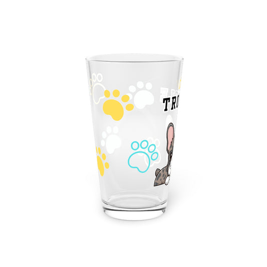Frenchie Tiny Trouble Pint Glass